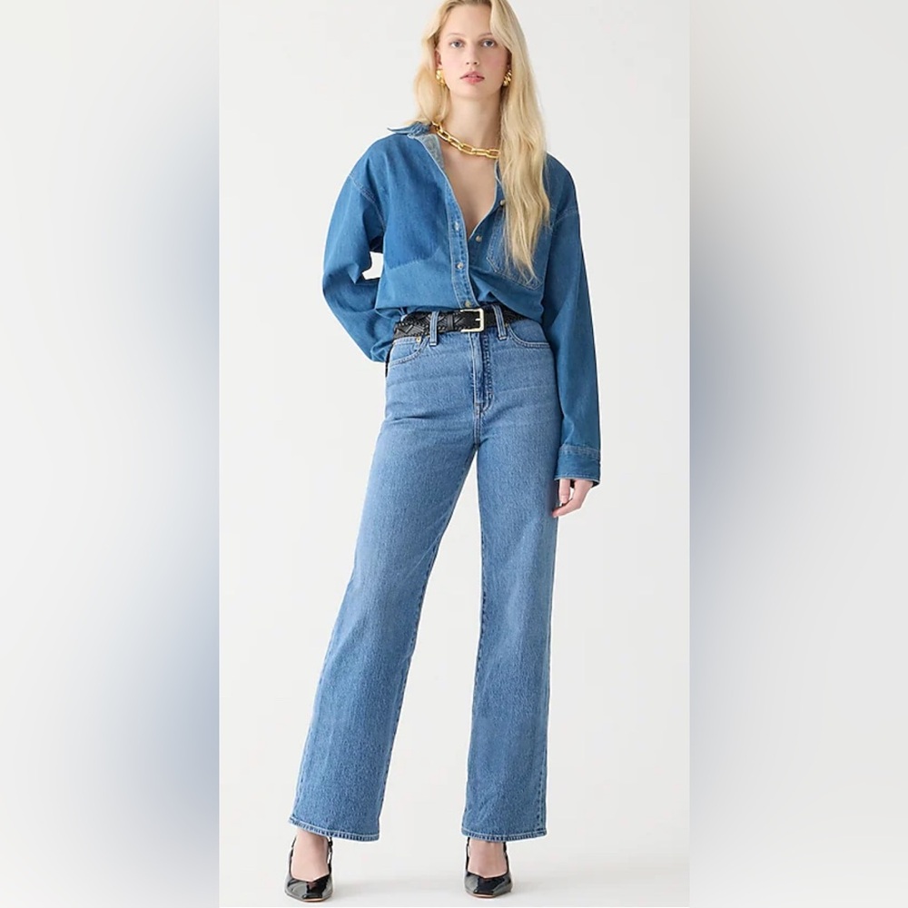 J.Crew slim wide-leg jean 24 Petite in hillside wash NWOT